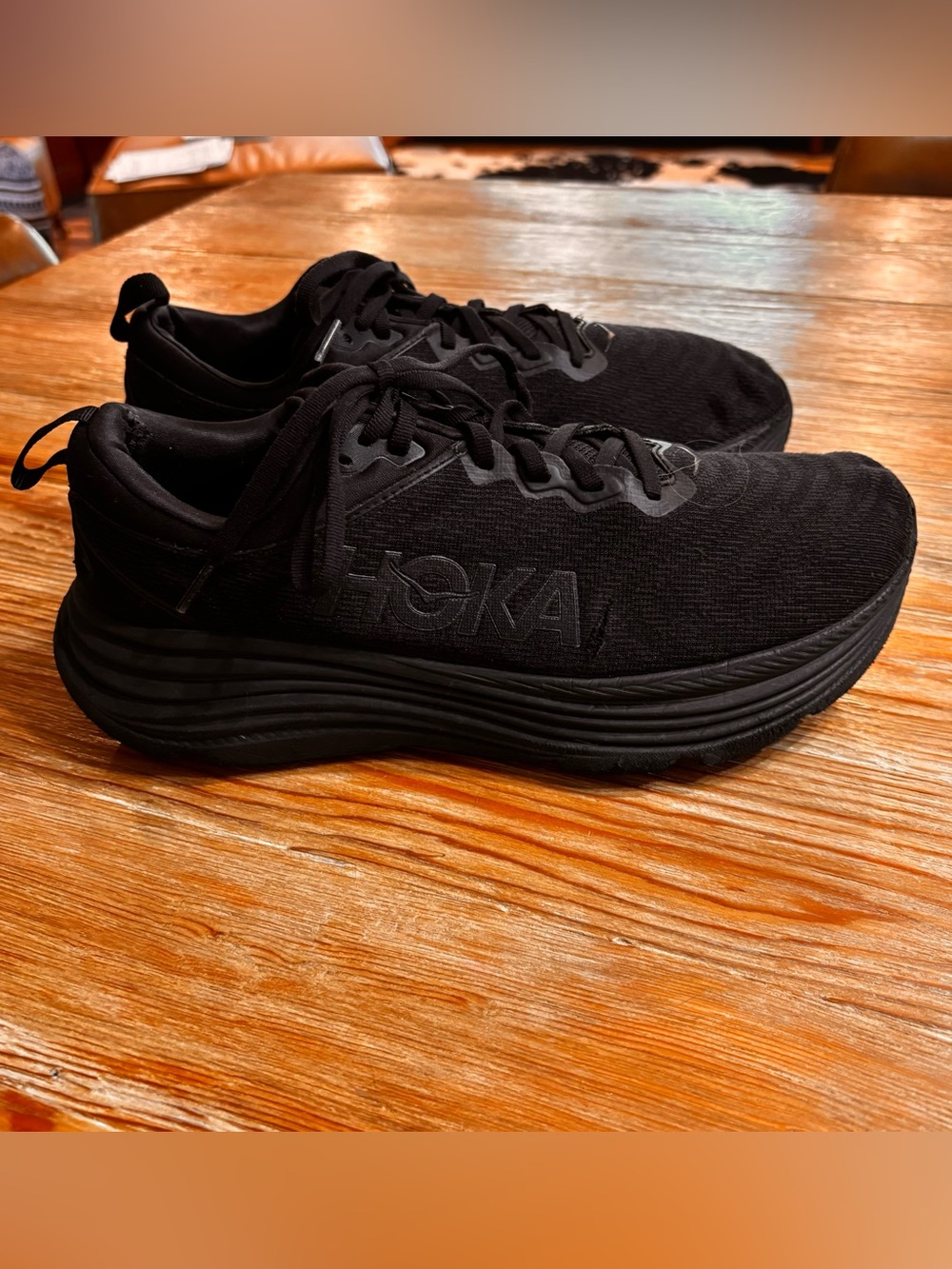 Hoka One One Gaviota 5 Wide Mens 10.5 D Black Running Shoe 1134270